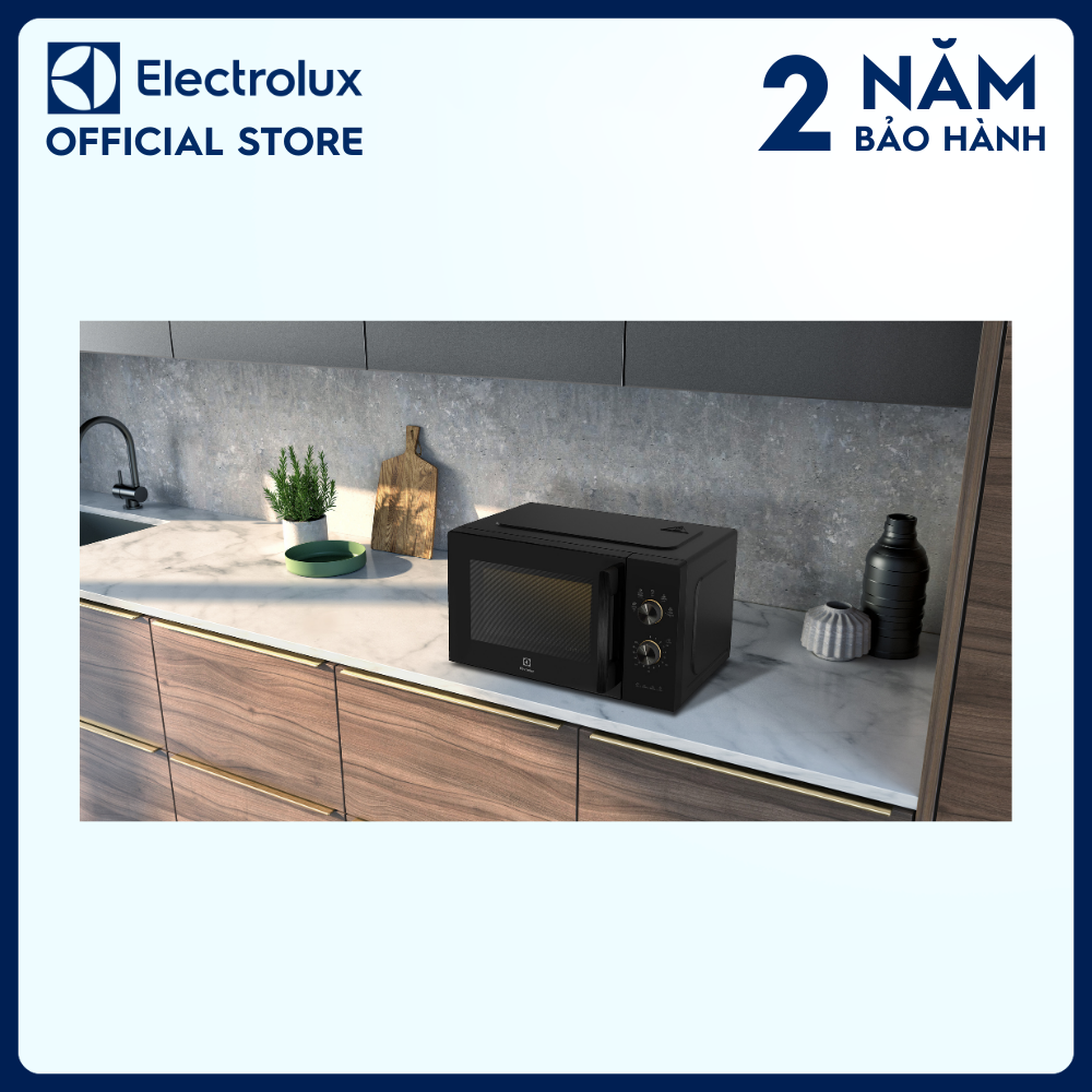 Lò vi sóng để bàn tích hợp nướng đối lưu Electrolux 23L - EMG23K22B - Chức năng vi sóng, nướng , hâm nóng &amp; làm giòn món chiên - Bảo hành 2 năm toàn quốc [Hàng chính hãng]