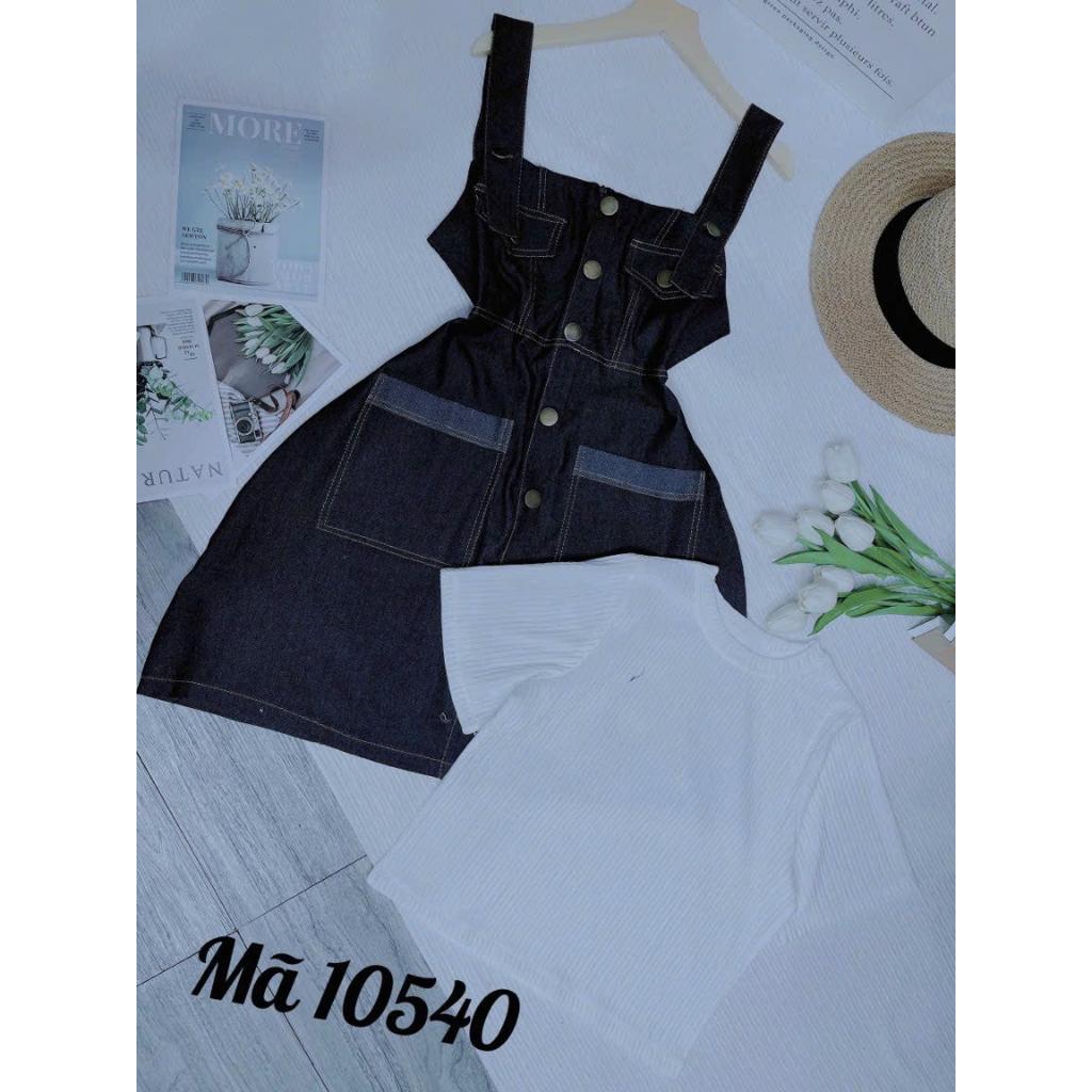 Set đầm yếm jean PL10540