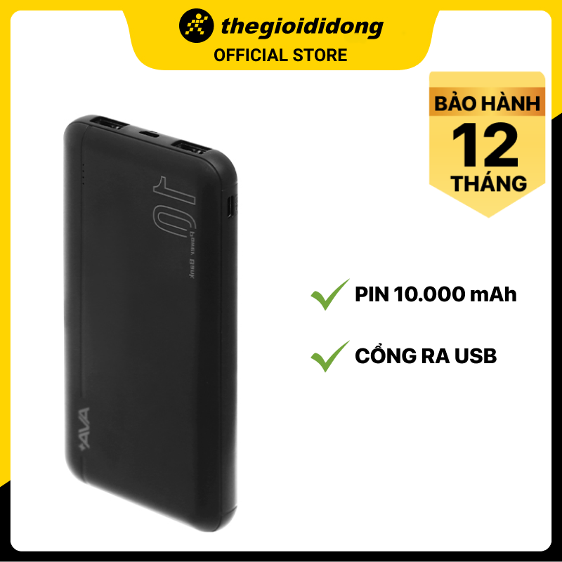 Pin sạc dự phòng Polymer 10000mAh Type C AVA PB100S - Hàng chính hãng