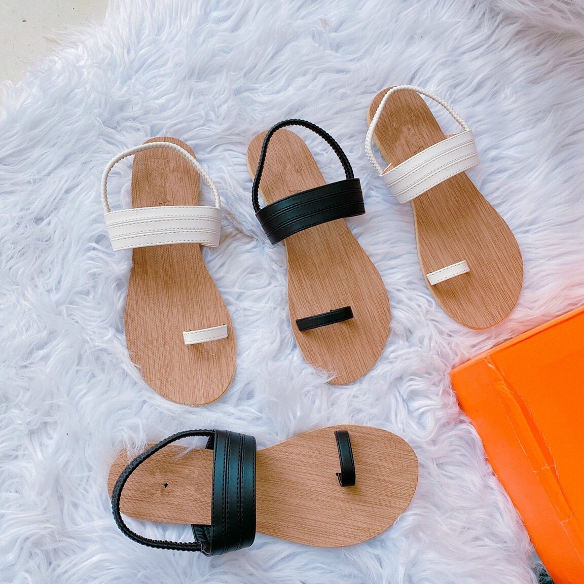 Giày Sandal nữ xỏ ngón phối dây chuẩn phong cách tiểu thư sành điệu