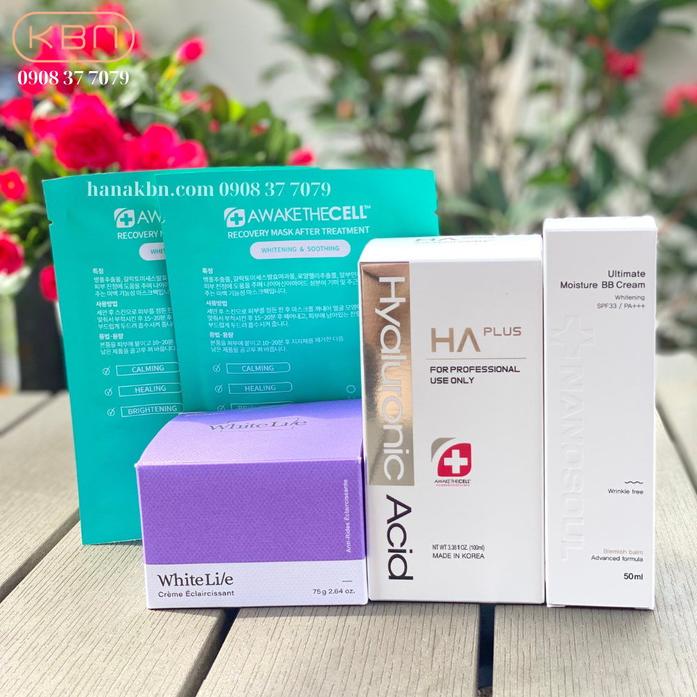 Combo Sản Phẩm Kem Dưỡng White Lie + HA Plus 100ml + Kem Chống Nắng Ultimate Moisture BB Cream + Tặng 2 Mặt Nạ Soothing