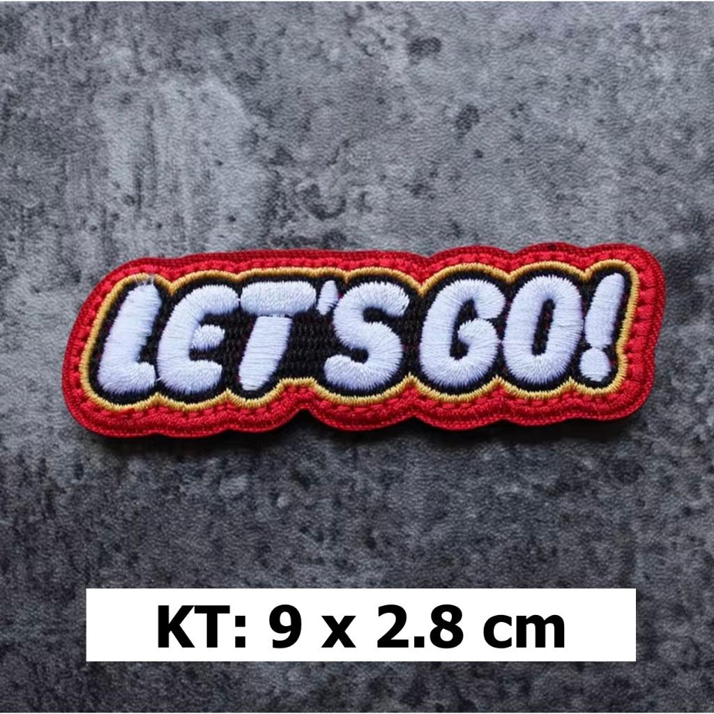 Patch_velcro vải FREEDOM &amp; LET'S GO dán ba lô_túi xách_quần áo