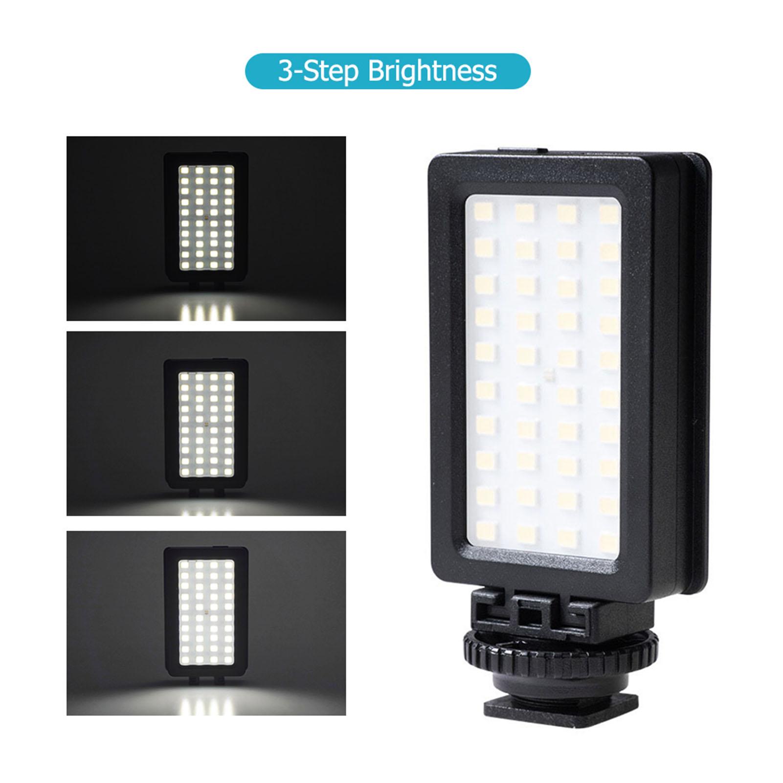 LED Video Light 5600K Dimmable LED Panel Portable Phone SLR Fill Light Built-In Rechargeable Battery with Hot Shoe