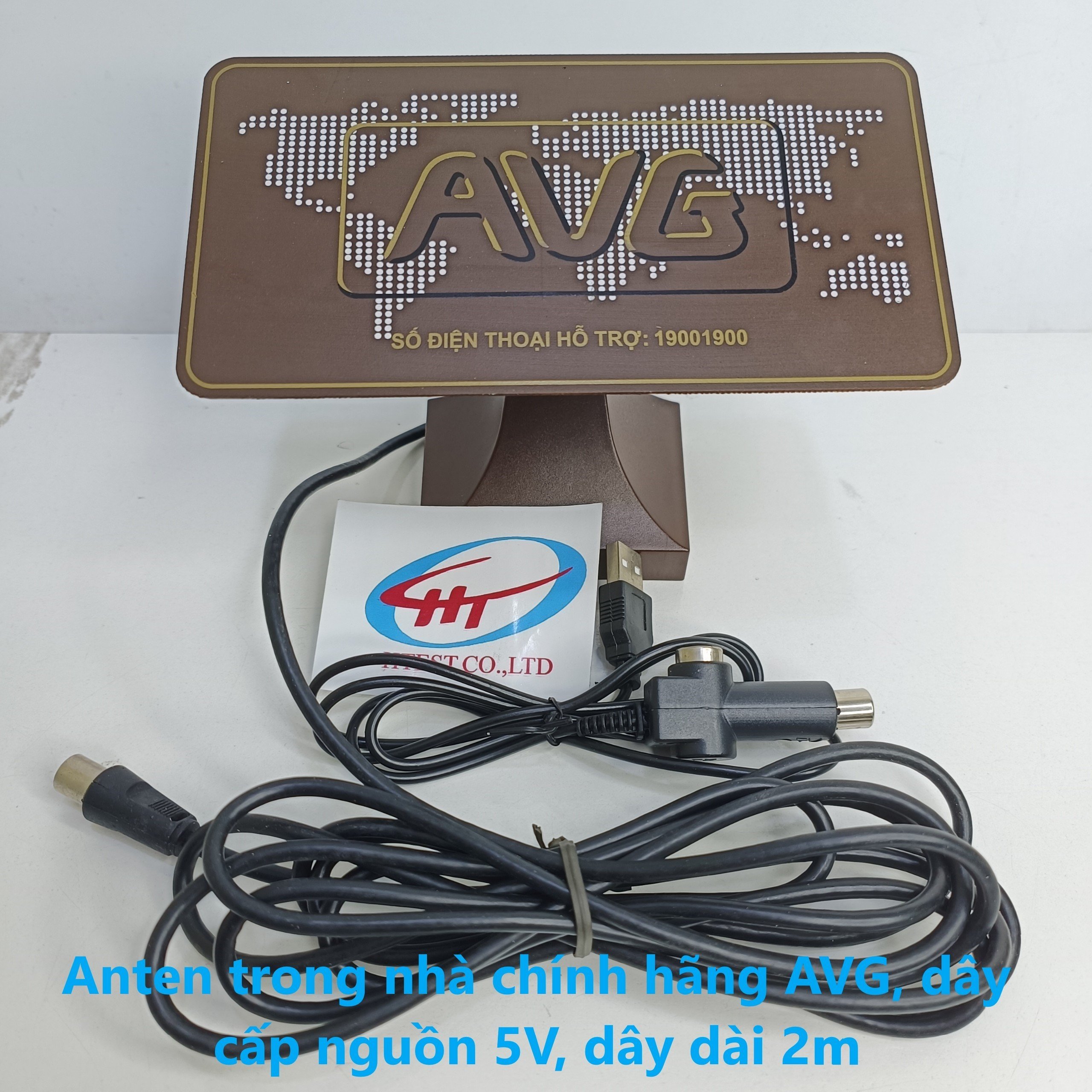 Anten bàn trong nhà AVG dùng cho nhà chung cư cao tầng và nhà gần trạm phát sóng DVB T2, Hàng Chính Hãng. có dây cấp nguồn 5V