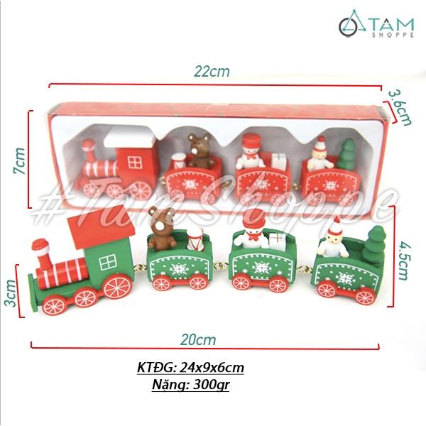 Mô hình đoàn tàu xe lửa Giáng sinh 3 toa hộc thoại D20cm