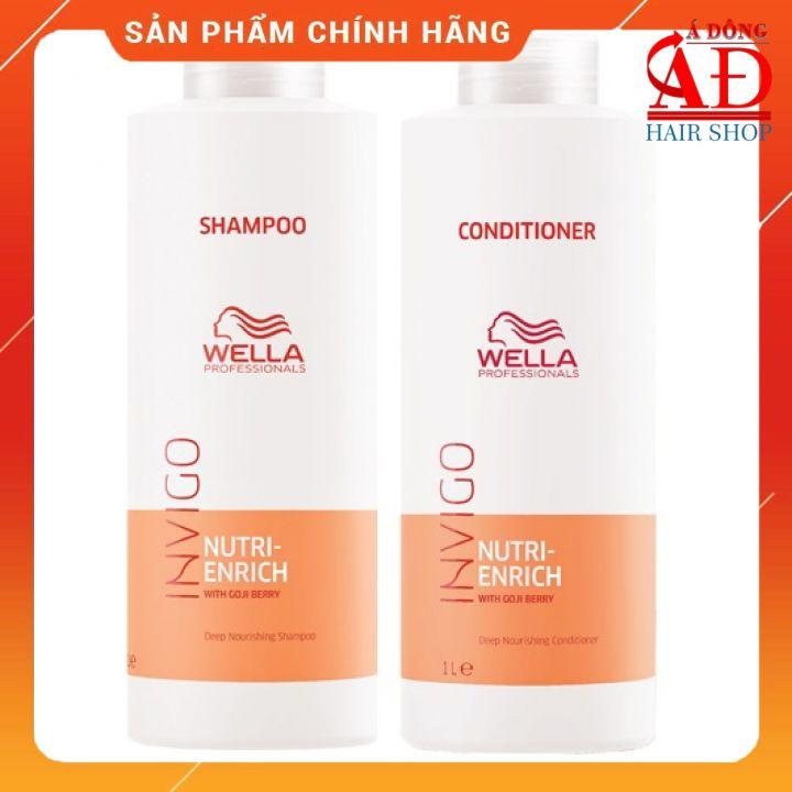 Dầu Gội Xả Wella Invigo Enrich dưỡng ẩm suôn mượt tóc khô hư tổn 1000ml