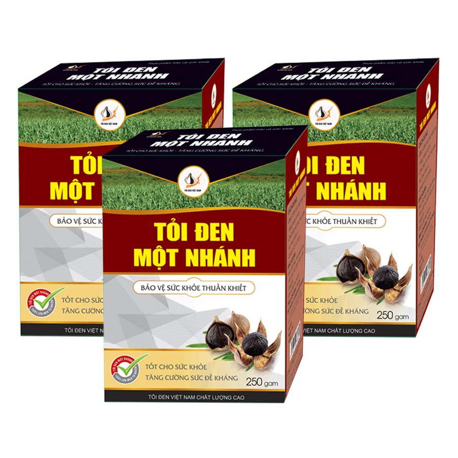 Bộ 3 Hộp Thực Phẩm Chức Năng Tỏi Đen Một Nhánh Tỏi Đen Việt Nam (250g / Hộp)