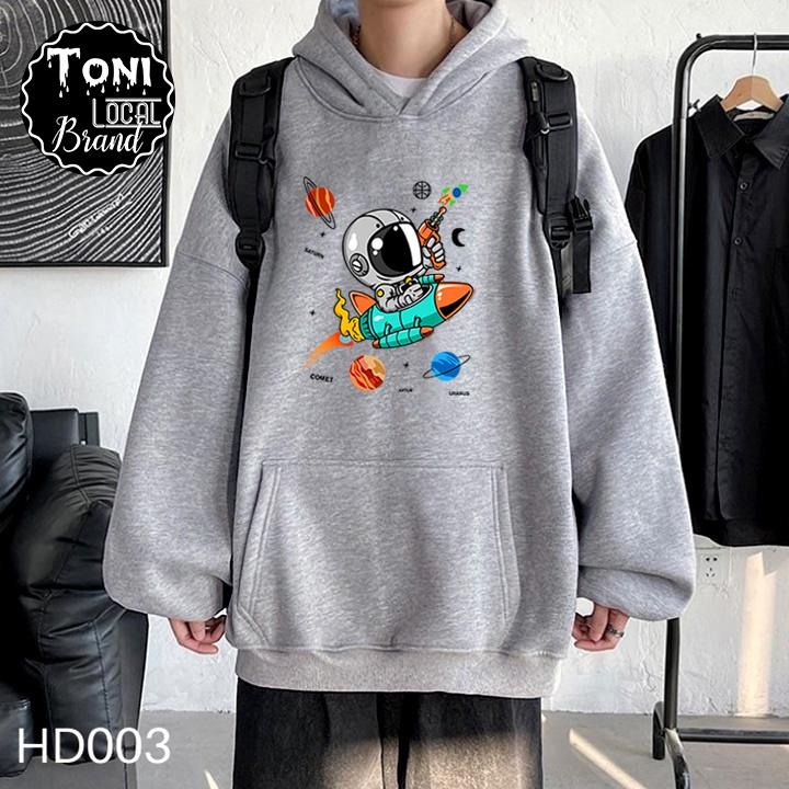 ( ) ÁO HOODIE Local Brand Unisex Phi Hành Gia Nỉ Bông Form Rộng Nam Nữ (HD3020L - Full Size - Kèm Video Ảnh Thật)