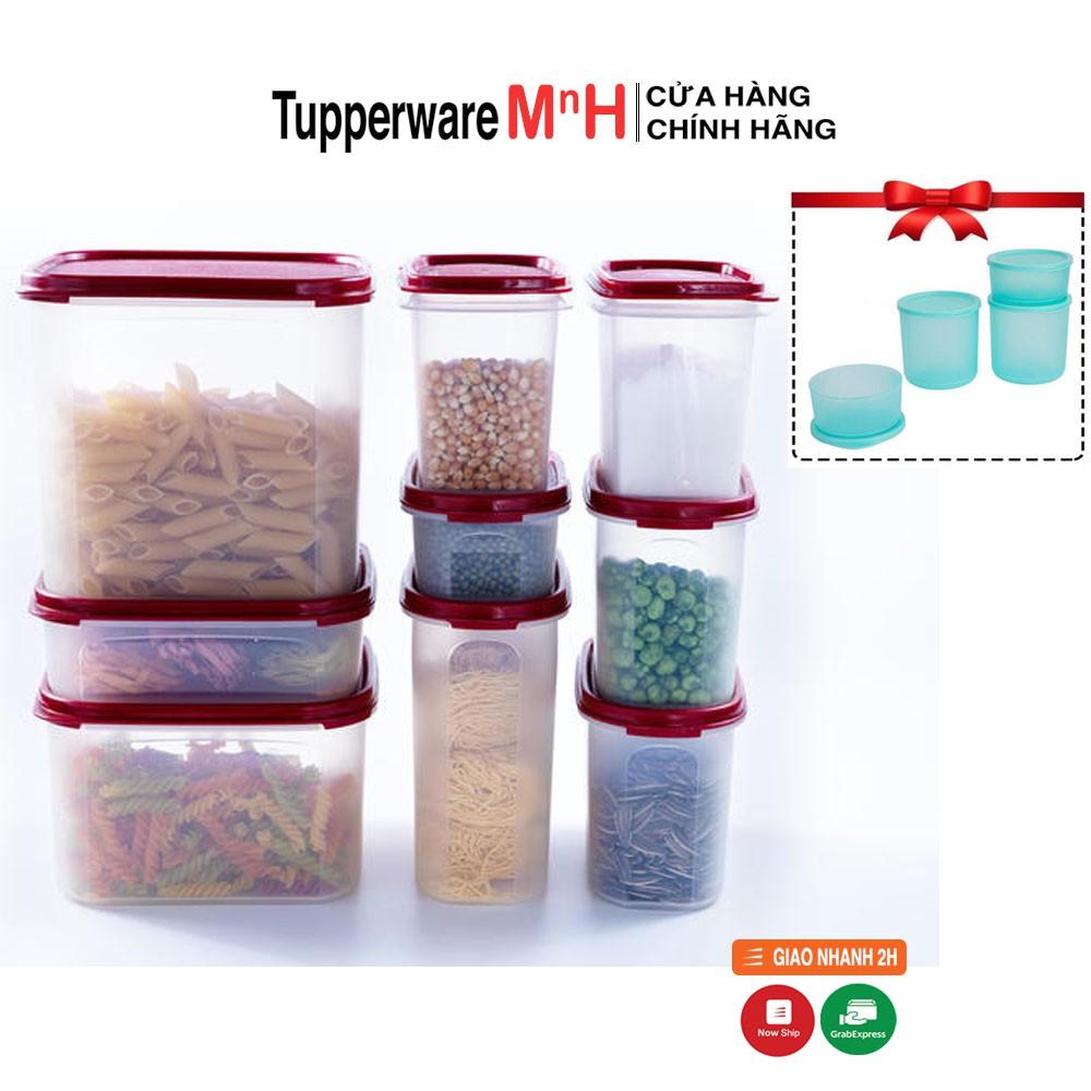 Bộ Hộp Kệ Bếp Modular Mate Super Kitchen 9 Hộp Tupperware, Bộ Hộp Trữ Khô Nhựa Nguyên Sinh