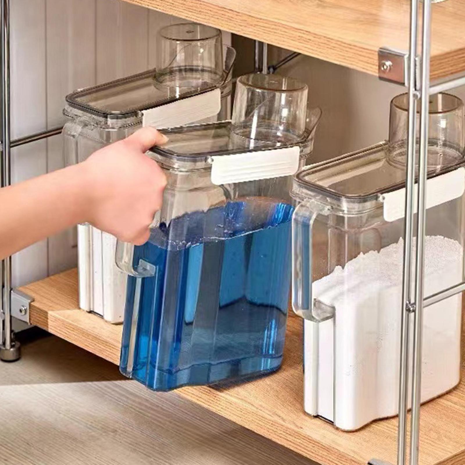 Laundry Storage Tin Box Large Rice Organizer White