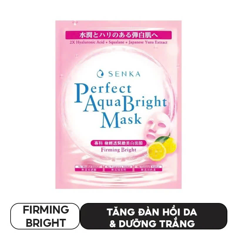 Mặt Nạ Senka Dưỡng Sáng Săn Chắc Da Perfect Aqua Bright Mask Firming Bright 21g