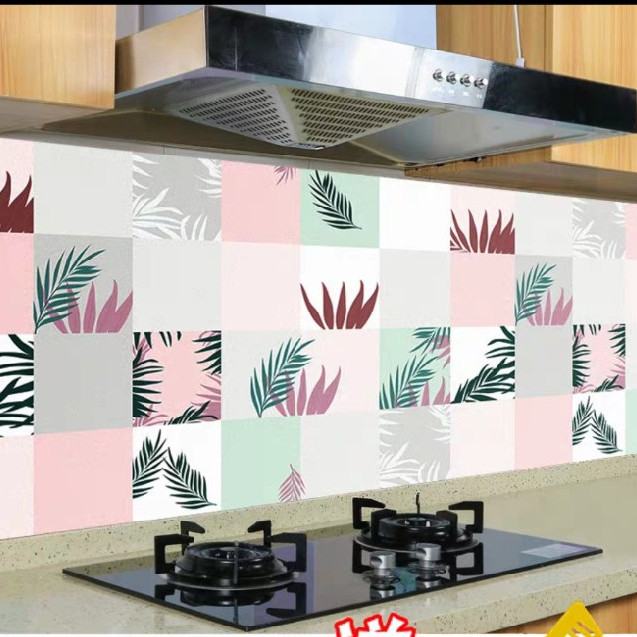 Cuộn 3 Mét Decal Giấy Dán Bếp Tráng Nhôm Cách Nhiệt Lá Dương Xỉ