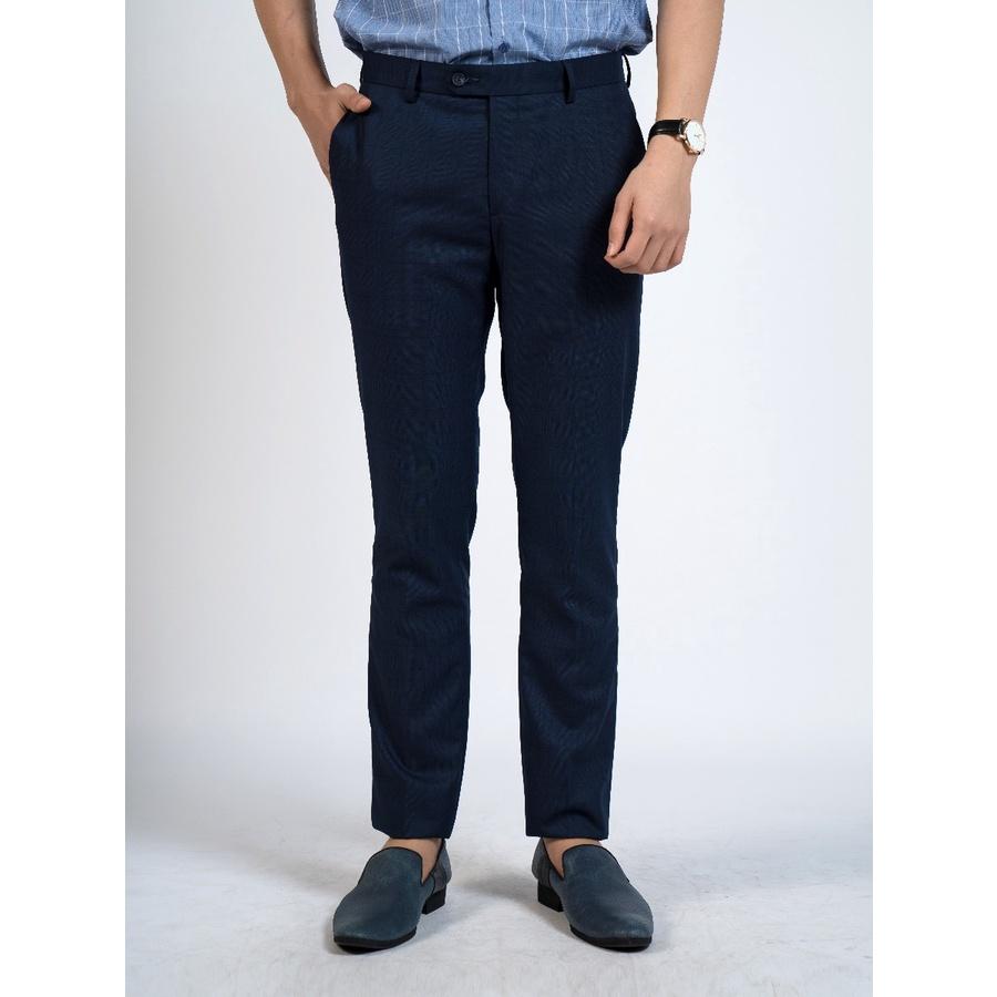 OWEN - Quần âu nam Owen dáng slimfit màu xanh navy kẻ ô to 23436