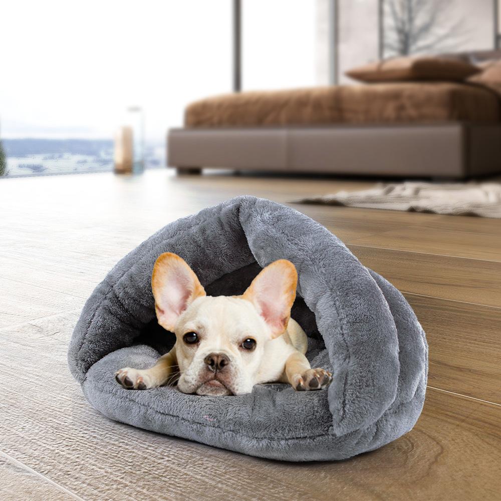 Giường ngủ cho mèo được làm từ bông PP và nhung mềm,ấm áp thoải mái