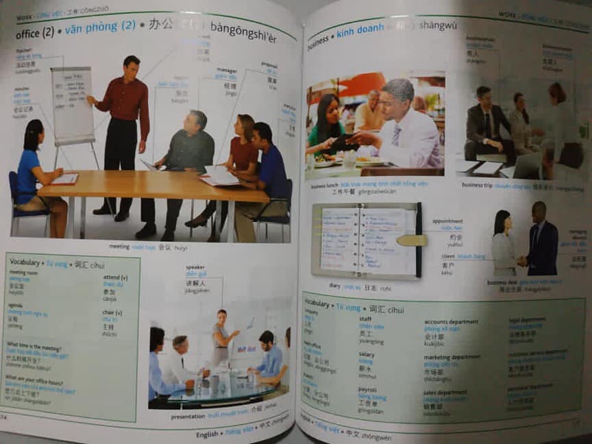 Combo 2 sách Từ điển hình ảnh Tam Ngữ Trung Anh Việt – Visual English Vietnamese Chinese Trilingual Dictionary +101 Thông Điệp Thay Đổi Cuộc Đời Phụ Nữ+DVD tài liệu
