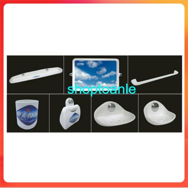 Combo 2 bộ phụ kiện nhà tắm 6 món bằng nhựa