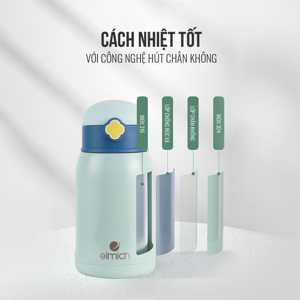 Bình giữ nhiệt baby inox 316 Elmich EL-8288-OL dung tích 480ml