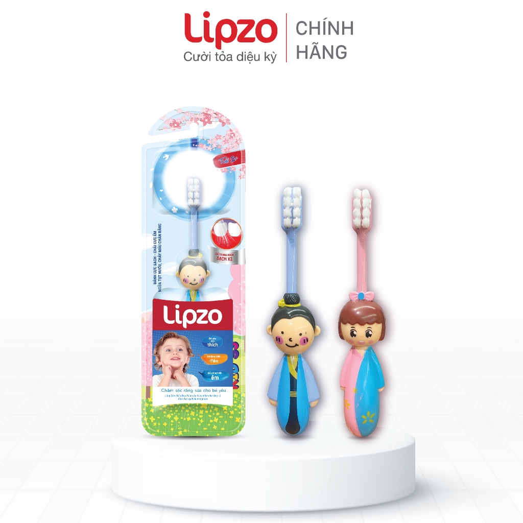 Bàn Chải Đánh Răng Trẻ Em LIPZO Kids S3 Chỉ Tơ Nha Khoa Mềm Mại Làm Sạch Bảo Vệ Nướu Êm Dịu Cho Bé Từ 2 Tuổi