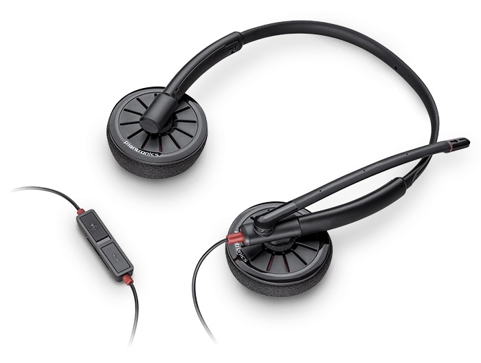 Tai nghe chụp tai có dây, mic khử tiếng ồn hỗ trợ đàm thoại Plantronics Blackwire 225 - Hàng chính hãng