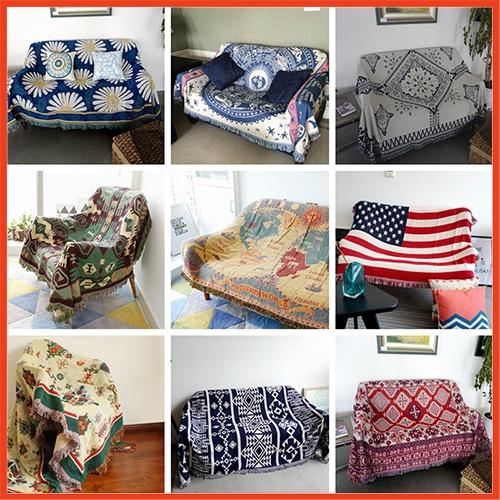 Thảm trải sàn họa tiết thổ cẩm decor phòng, homestay phong cách vintage siêu đẹp mắt