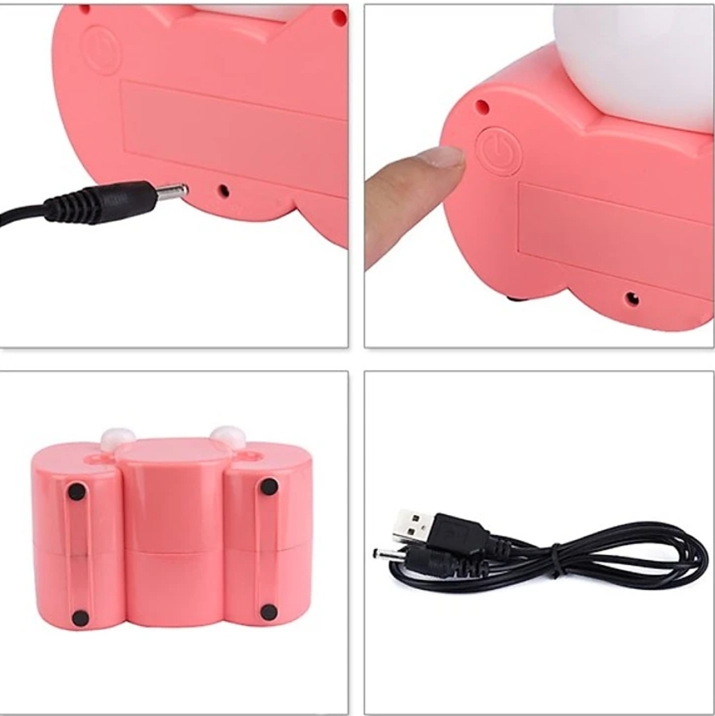 Đèn led chống cận tích điện usb có đèn ngủ hình gấu