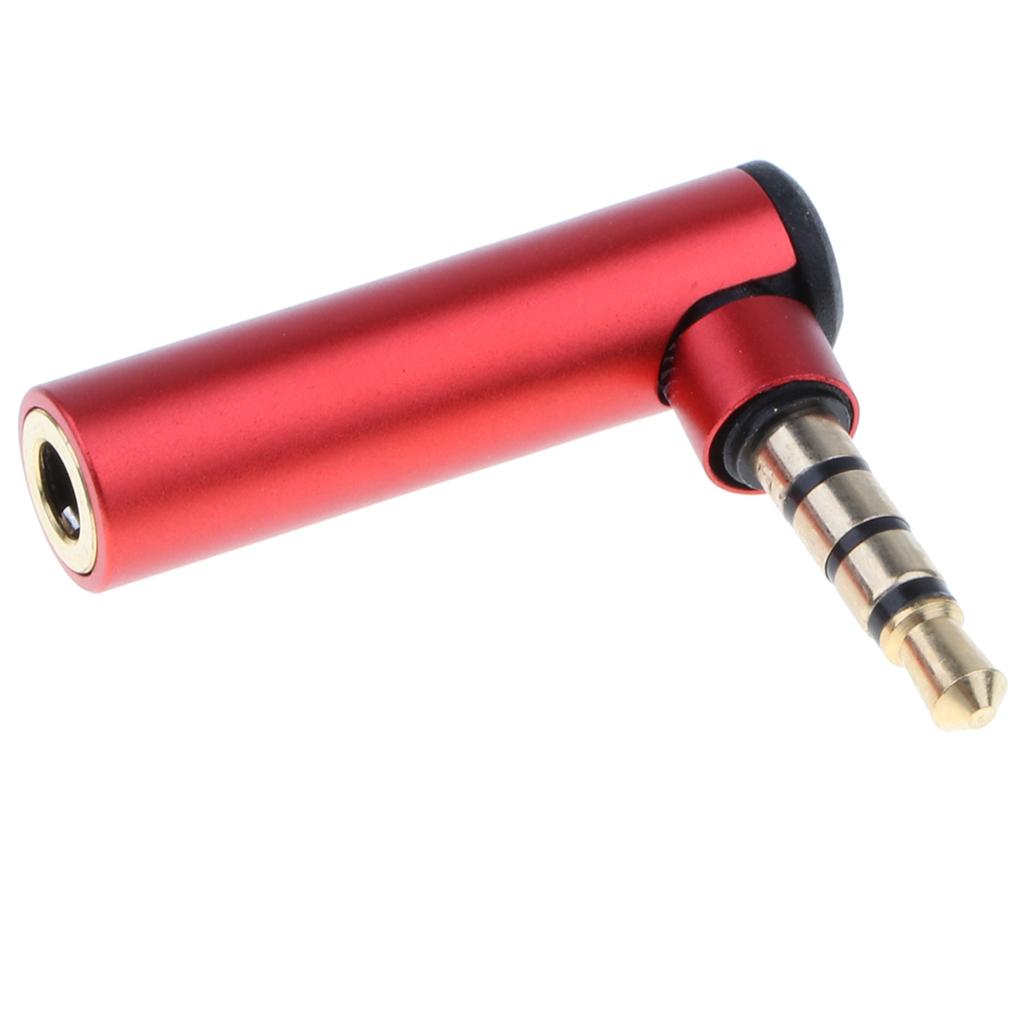 3.5mm Male to Female 90 Degree Right Angled Adapter Audio Microphone Jack