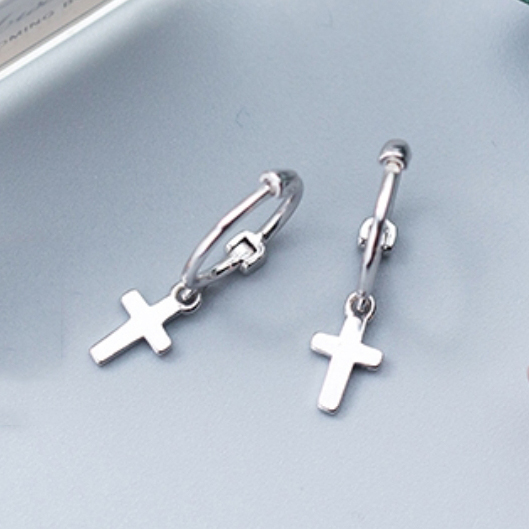 Bông Tai Nữ | Bông Tai Nữ Bạc S925 Thánh Giá Nhỏ Cực Xinh B2531 - Bảo Ngọc Jewelry