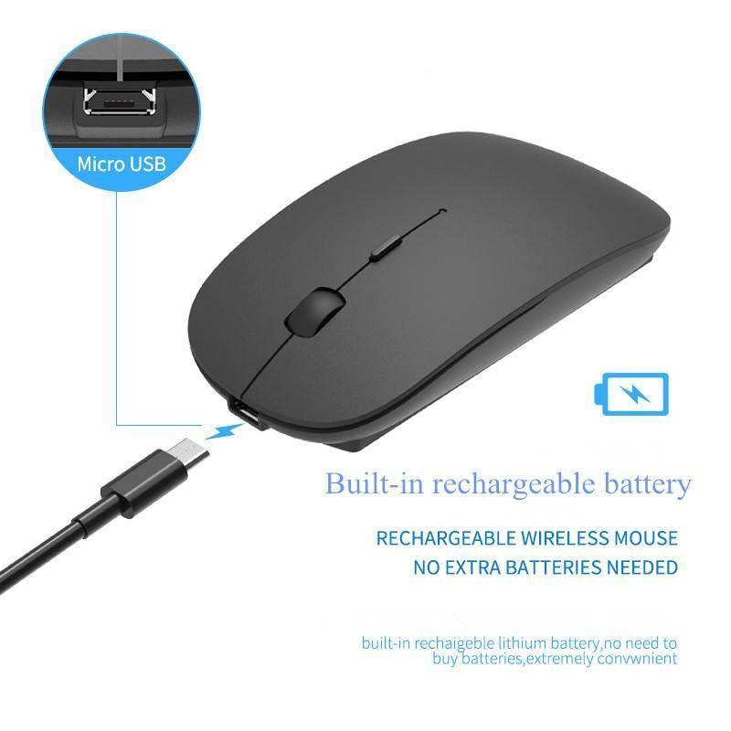 1 Chuột không dây Sạc USB 2.4G Không Ồn Cho Laptop / PC / Điện Thoại Thông Minh