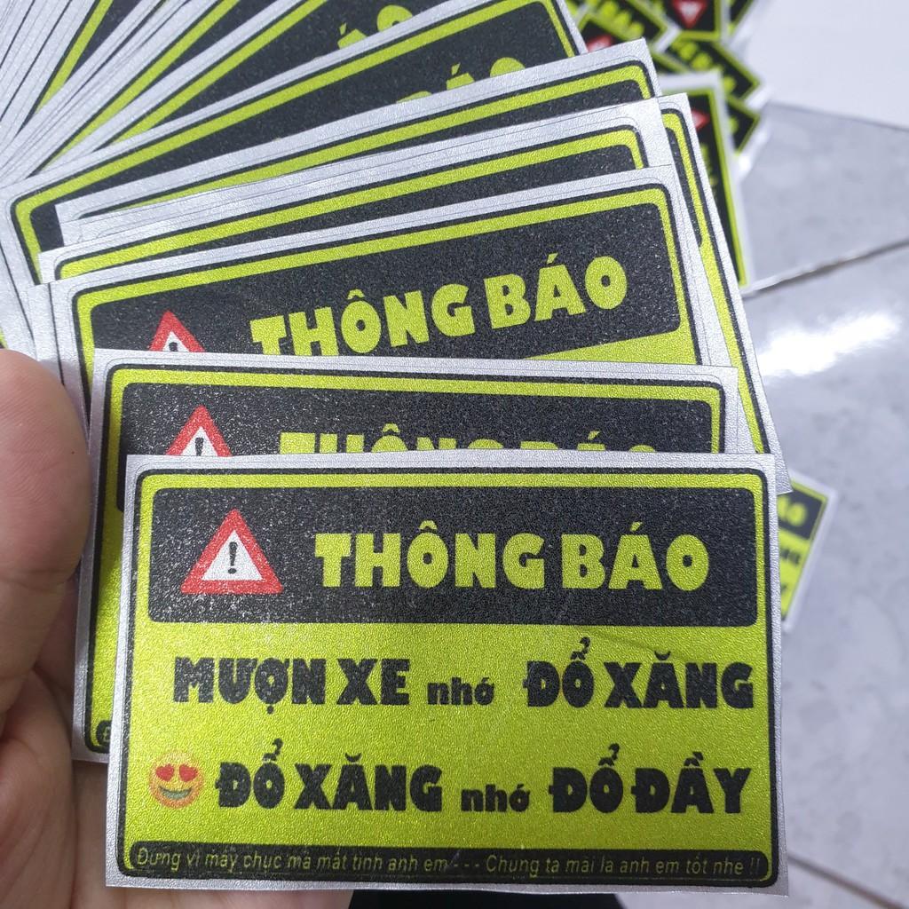 Tem Dán Xe Máy - Sticker Thông Báo In Chrome Đẹp Nhất