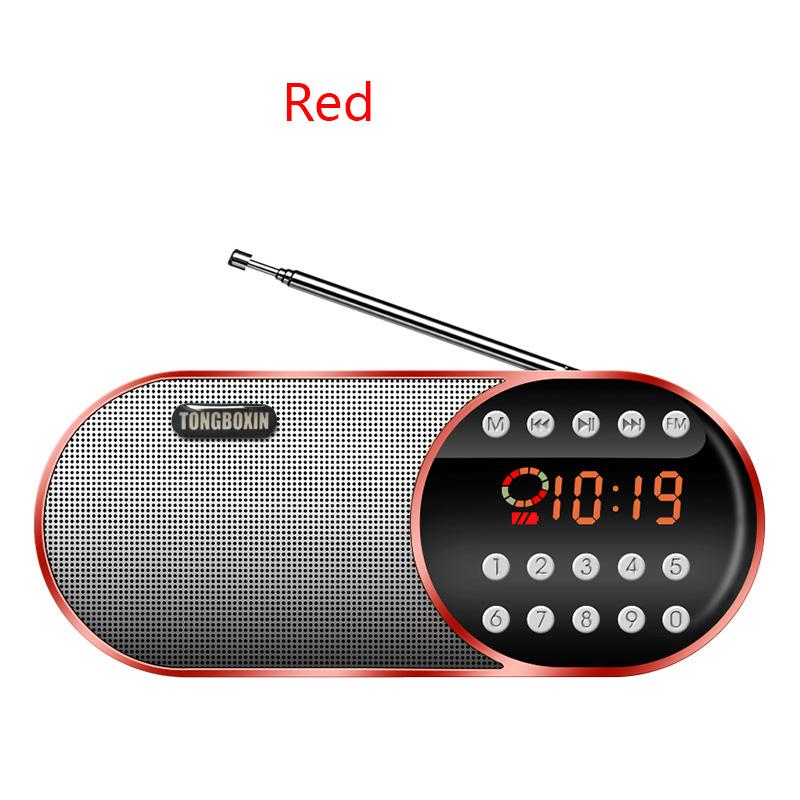 Di động Mini FM Radio Wireless Bluetooth 5.0 Loa TF \ USB \ LED flashling Chức năng hỗ trợ 3,5mm Máy nghe nhạc mp3 Color: Gold