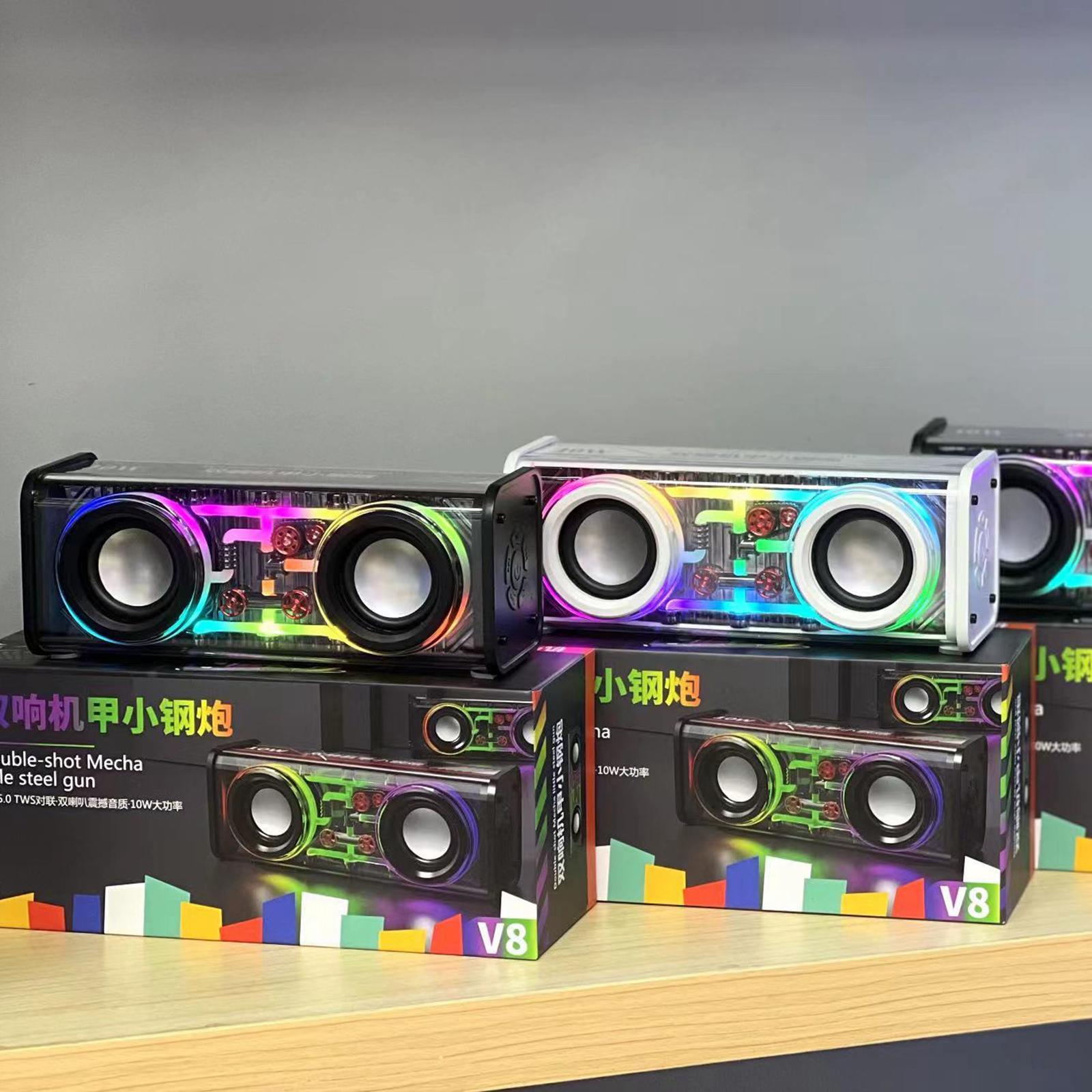 Portable Wireless Speaker Colorful RGB Light V5.3 10W for Home Party Desktop