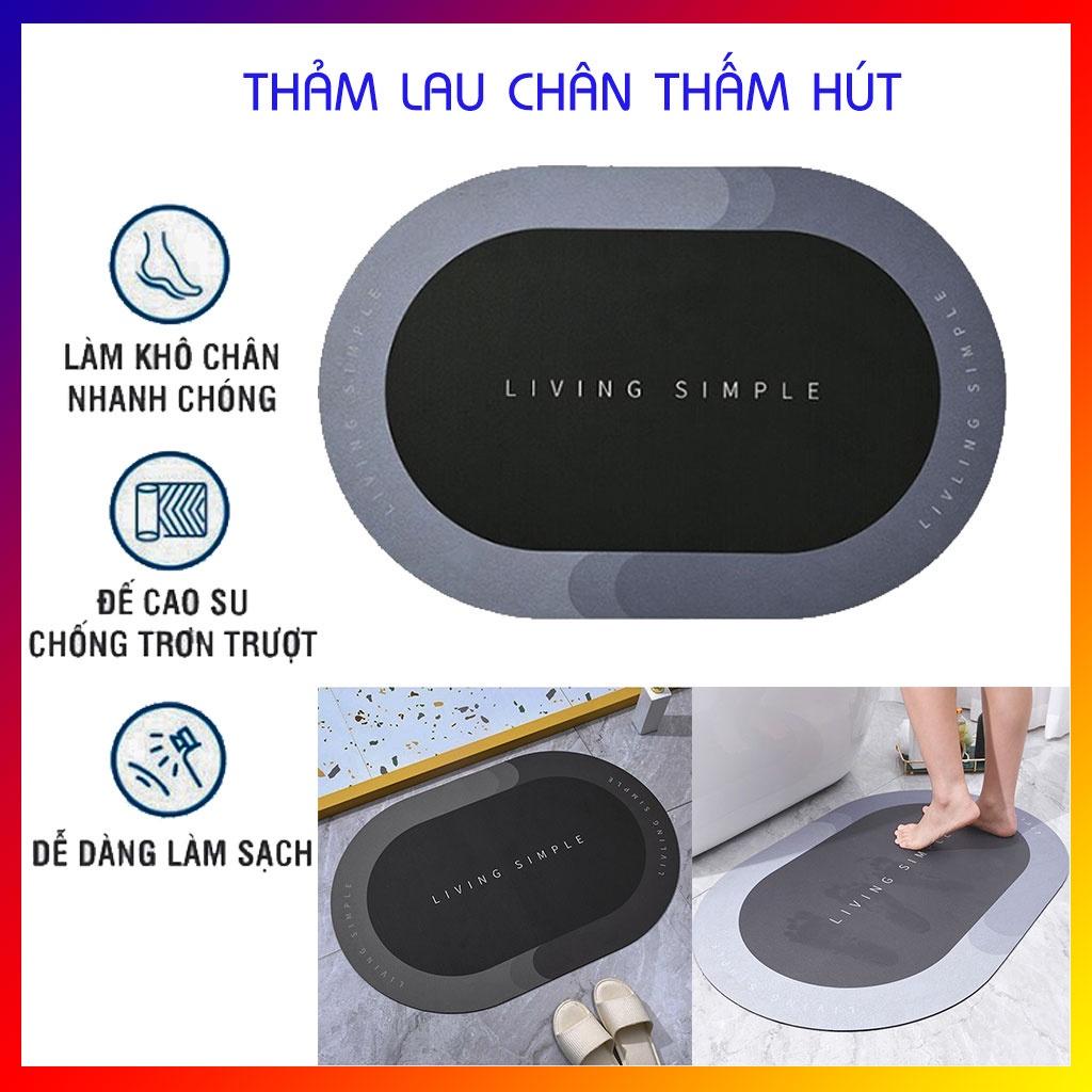 Thảm Lau Chân Silicon Siêu Thấm Cực Nhanh Mềm Mịn Chống Trơn Trượt Thảm Lót Sàn Nhà Tắm Siêu Bền