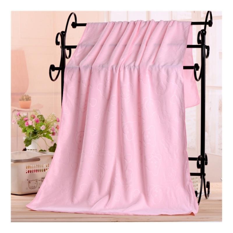 Khăn Tắm Xuất Nhật Họa Tiết Gấu In Chìm Khổ Lớn 1m4 x 70cm KHANTAM1