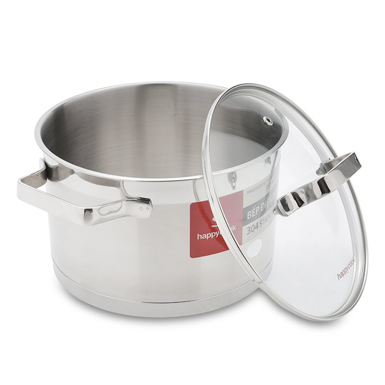 Nồi inox cao cấp 3 đáy nắp kiếng Happy Cook Richard Plus N24-RSP (24cm)