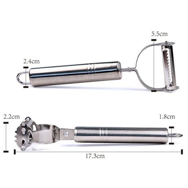 Nạo Rau Củ Quả, Gọt Trái Cây, Dụng Cụ Bào Sợi Thép Không Gỉ Inox 304 Cao Cấp Đa Năng 3 In 1 Tiện Lợi - Vận Chuyển Miễn Phí Toàn Quốc