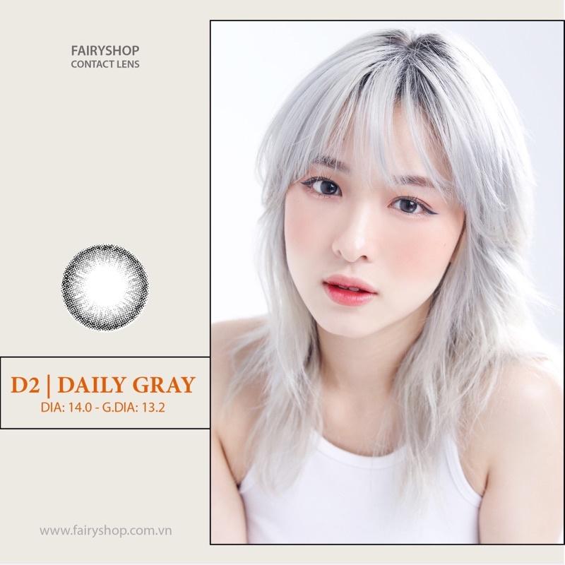 Áp Tròng Daily Gray D2 14.0mm - Kính Áp Tròng FAIRY SHOP CONTACT LENS. độ 0 đến 8