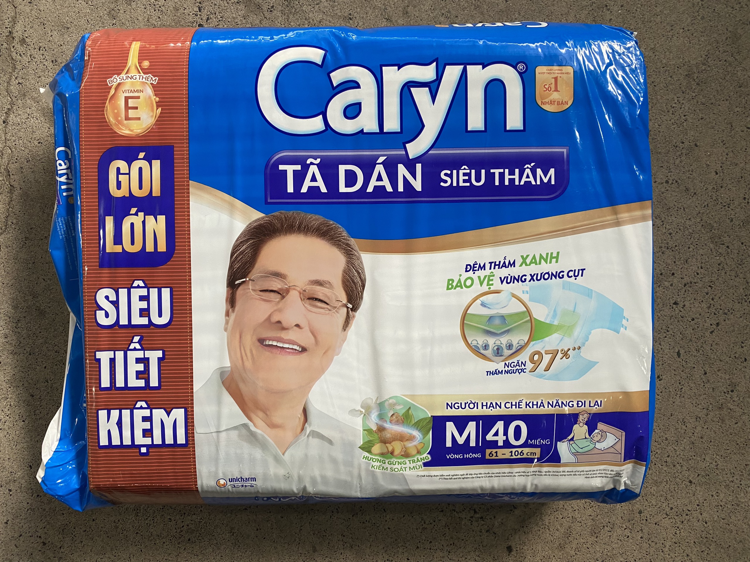 Tã Dán Người Già Caryn M40 GÓI LỚN SIÊU TIẾT KIỆM