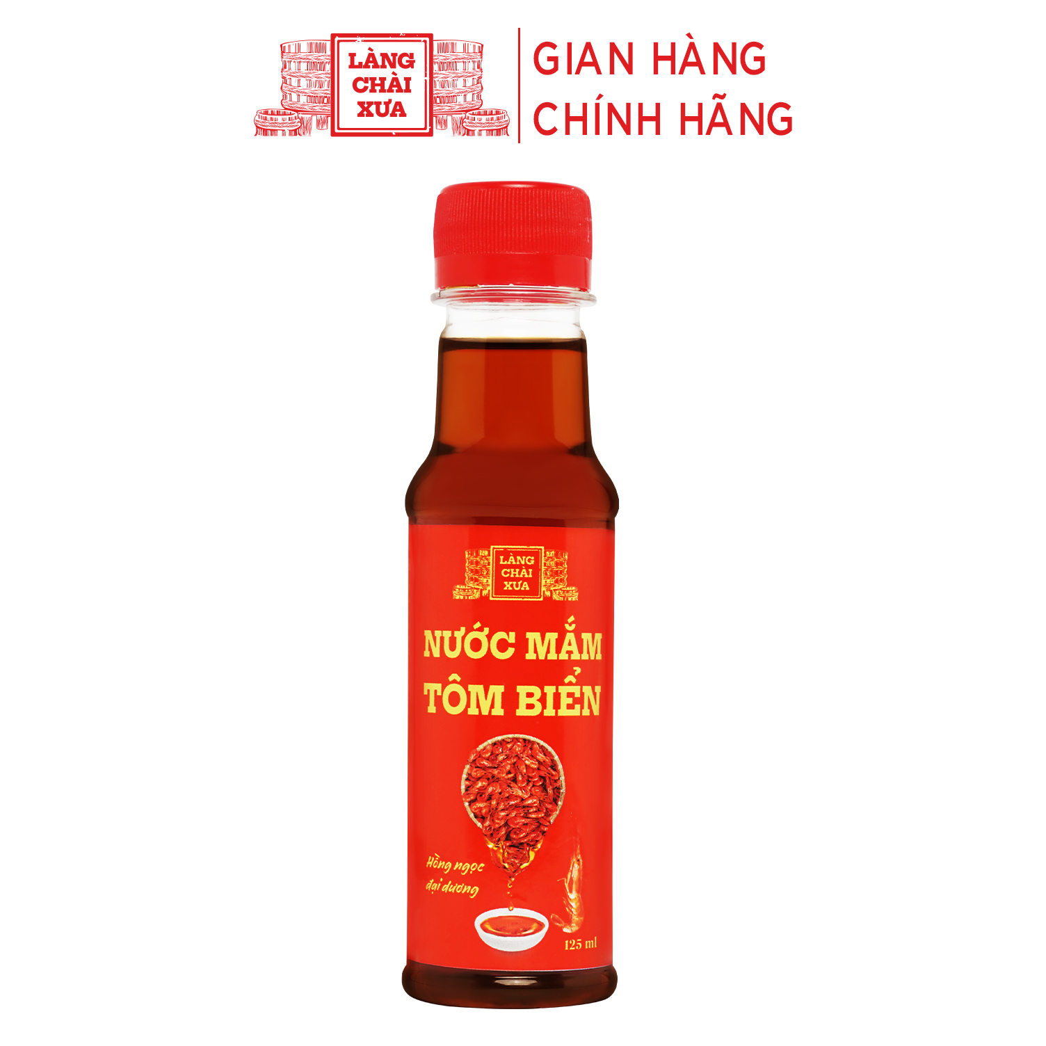 Đặc Sản Phan Thiết - Nước Mắm Tôm Biển Làng Chài Xưa Hồng Ngọc Đại Dương 125Ml/Chai 300 Năm Truyền Thống