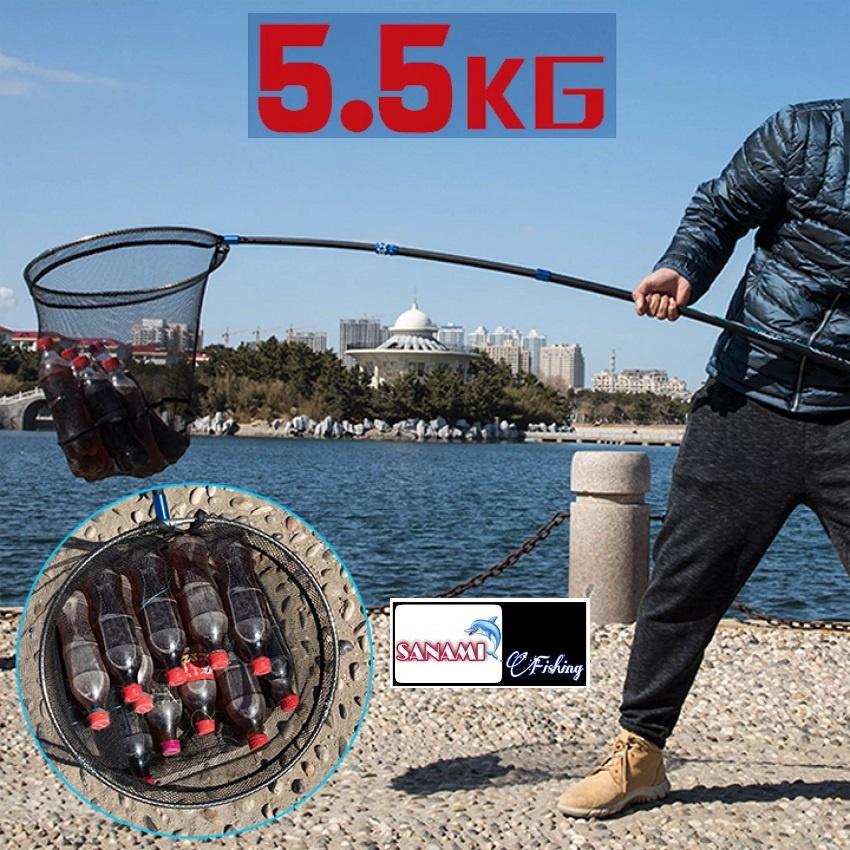 Vợt Vớt Cá Cacbon Cao Cấp Sanami Fishing Store -Vành Tròn Gấp Gọn Chuyên Dụng Câu Đài Câu Đơn, Vợt Xúc Cá