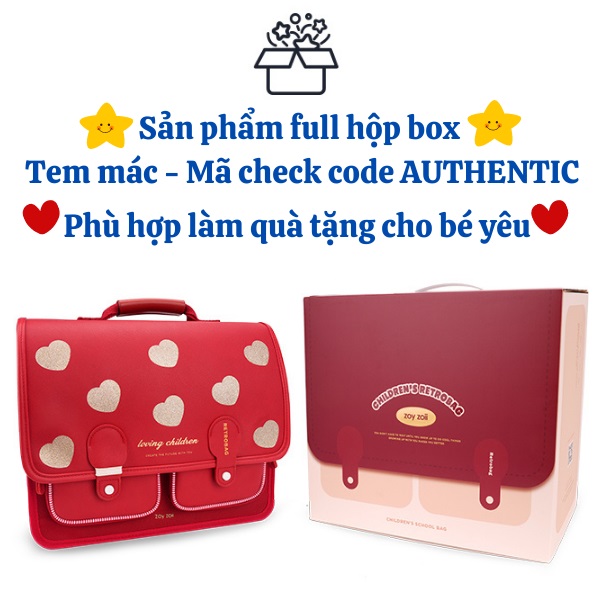 Balo chống gù Zoyzoii B66 Retro Series Backpack, cặp đi học cao cấp dành cho bé trai bé gái - Hàng chính hãng