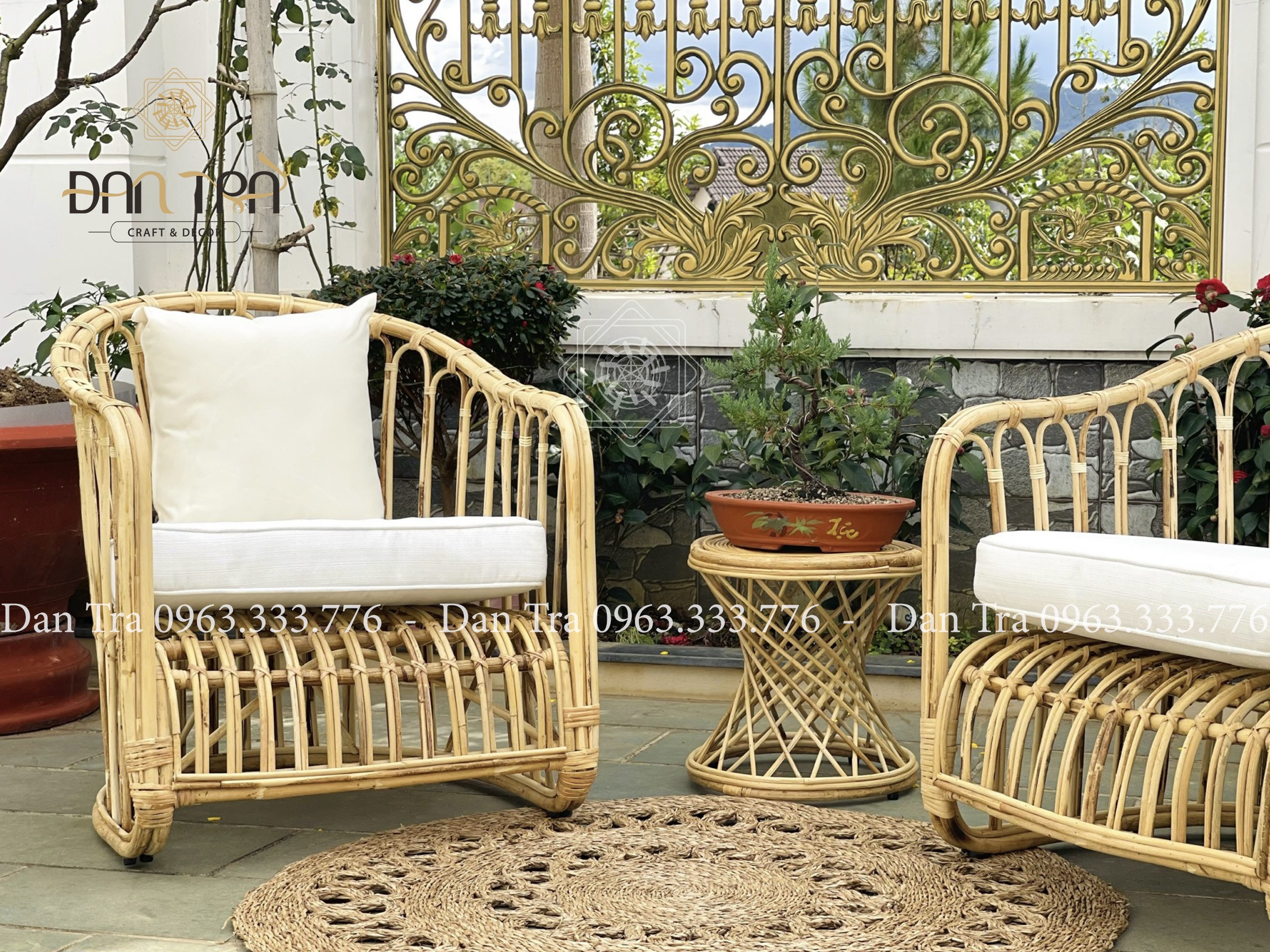 Ghế Mây Đan Sọc Rồng Rắn, Ghế Mây Đơn Decor Phòng, Ghế Thư Giãn Phòng Khách, Nội Thất Mây Tre ĐAN TRÀ