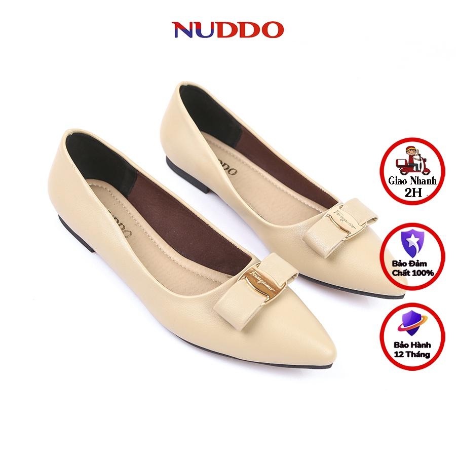 Giày búp bê nữ bệt cao cấp NUDDO da mềm siêu êm mũi nhọn phong cách thời trang công sở NUBE8