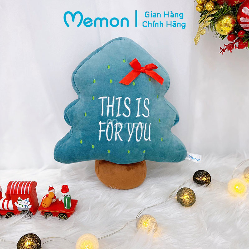 Cây Thông Giáng Sinh Nhồi Bông 30cm Trang Trí Noel Cao Cấp Memon, Gấu Bông Gối Ôm Giáng Sinh