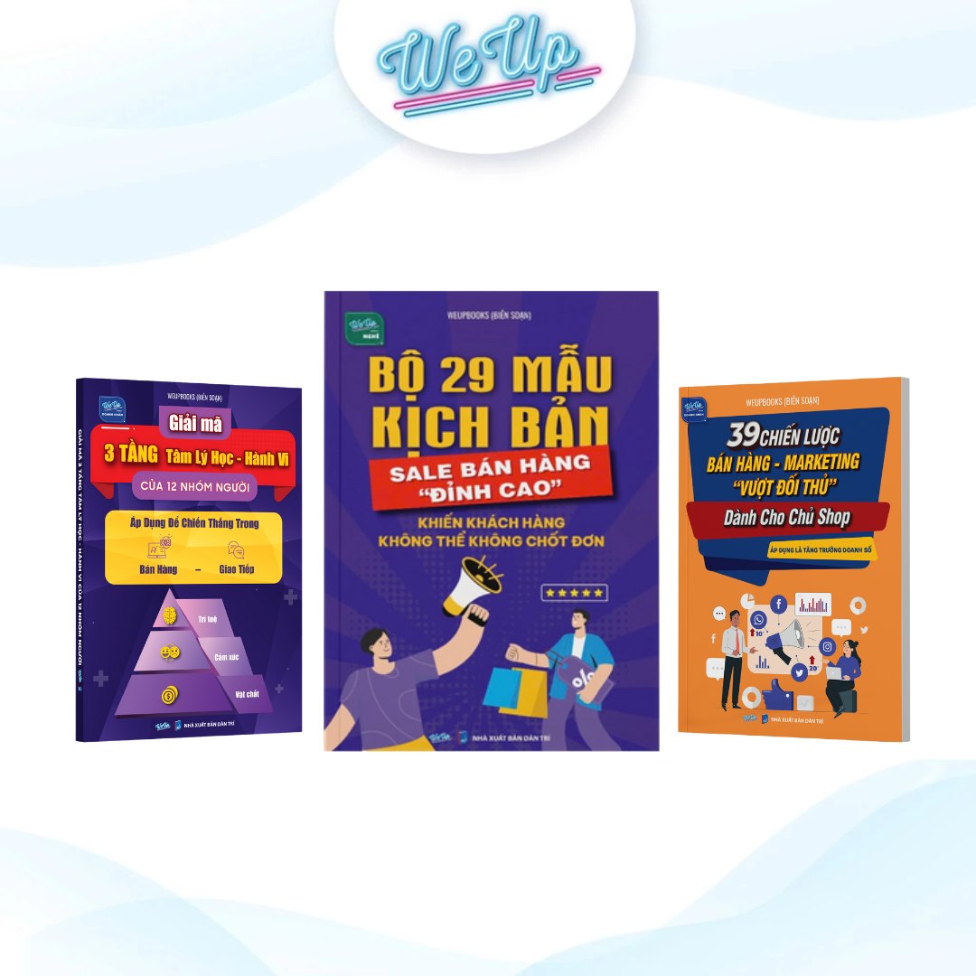 Combo 3 sách: Bộ 29 mẫu kịch bản sale bán hàng đỉnh cao, Giải mã 3 tầng tâm lý học, 39 Chiến lược bán hàng