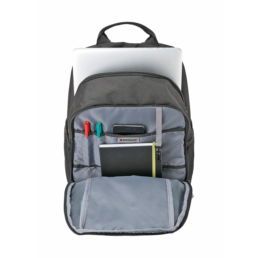 Balo laptop 16" RoadJumper Essential WENGER - THỤY SĨ: Ngăn chứa bảo vệ laptop 16" và tablet 10" Balo có hai ngăn chứa, dễ dàng sắp xếp và mang theo các vật dụng thiết yếu hàng ngày của bạn