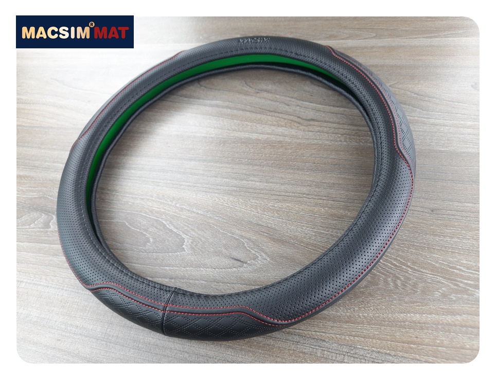 Bọc vô lăng cao cấp Macsim mã L612 mới chất liệu da thật - Khâu tay 100% size M màu đen