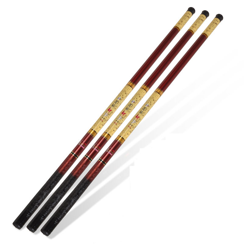 Cần câu tay câu đơn độ cứng 3H đỏ vàng CĐ-4