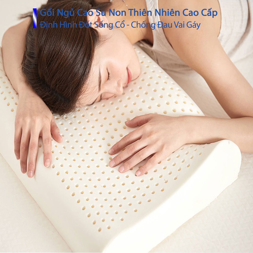 Gối Cao Su Non Người Lớn Cao Cấp Chính Hãng Chuẩn Khách Sạn 5 Sao Gối Cao Su Non Lượn Sóng Massage Cho Người Đau Vai Gáy Gối Đầu Nằm Ngủ  Kê Chống Mỏi Cổ Từ Cao Su Non Thiên Nhiên Cao Cấp Cho Người Lớn 50cmx70cm