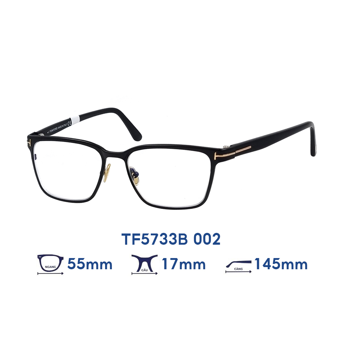 GỌNG KÍNH UNISEX TOMFORD TF5733B 002 (55-17-145)