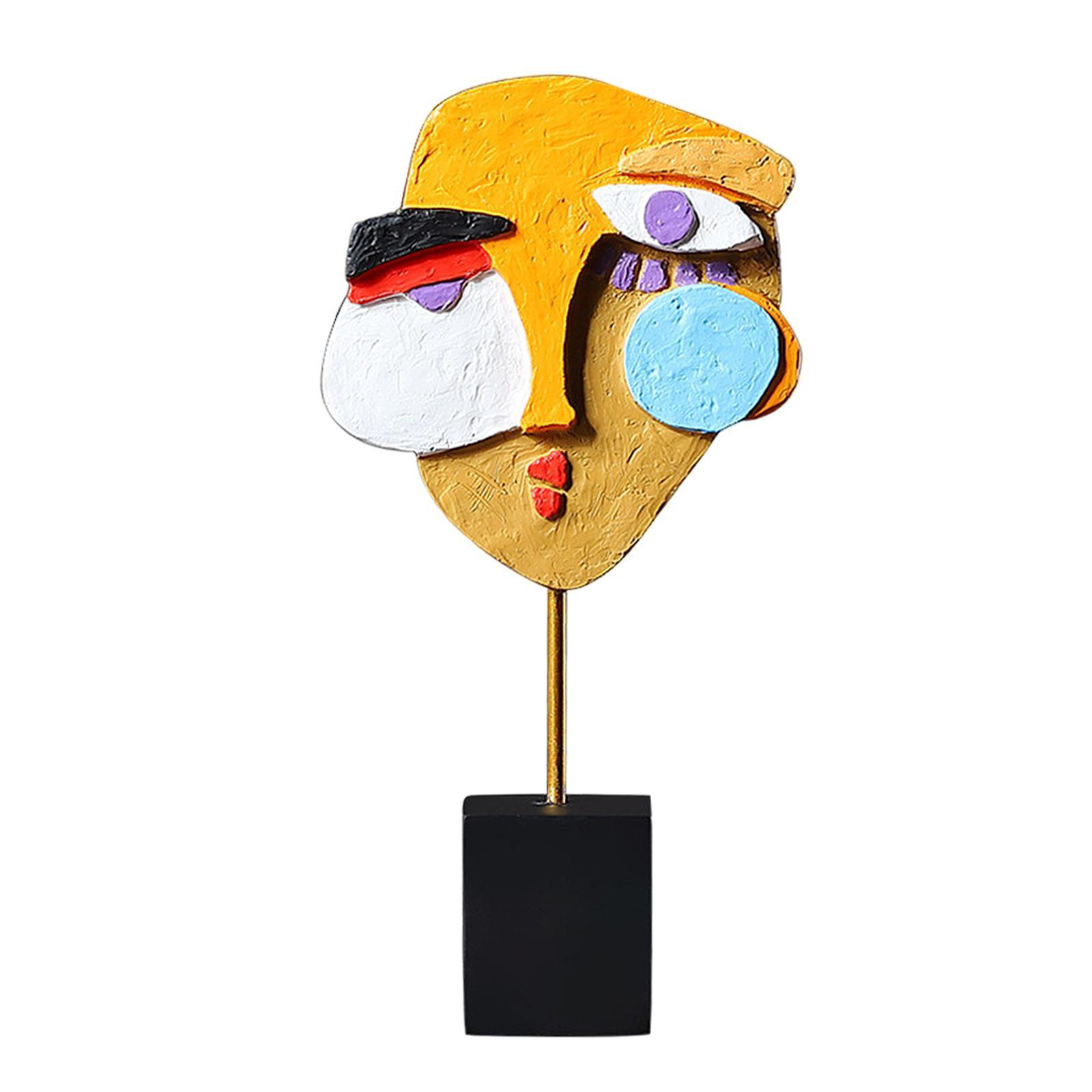 Abstract Face Sculpture Decorative Ornament Statue Tabletop Artwork A